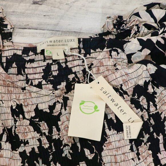 Saltwater LUXE Lane Mini Dress in Black Floral Large - Picture 5 of 7